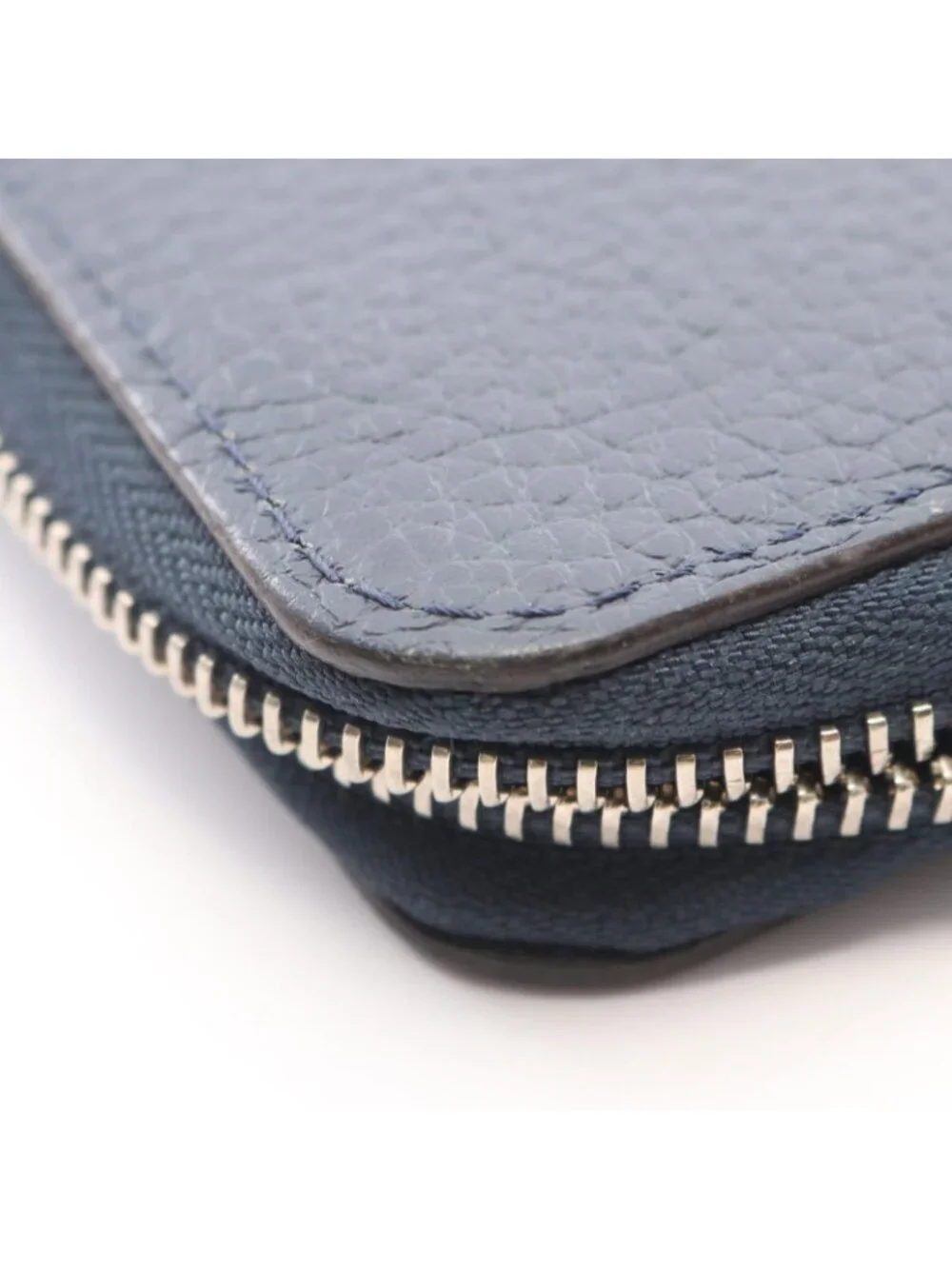 Louis Vuitton Round Wallet Zippy Vertical Navy Leather